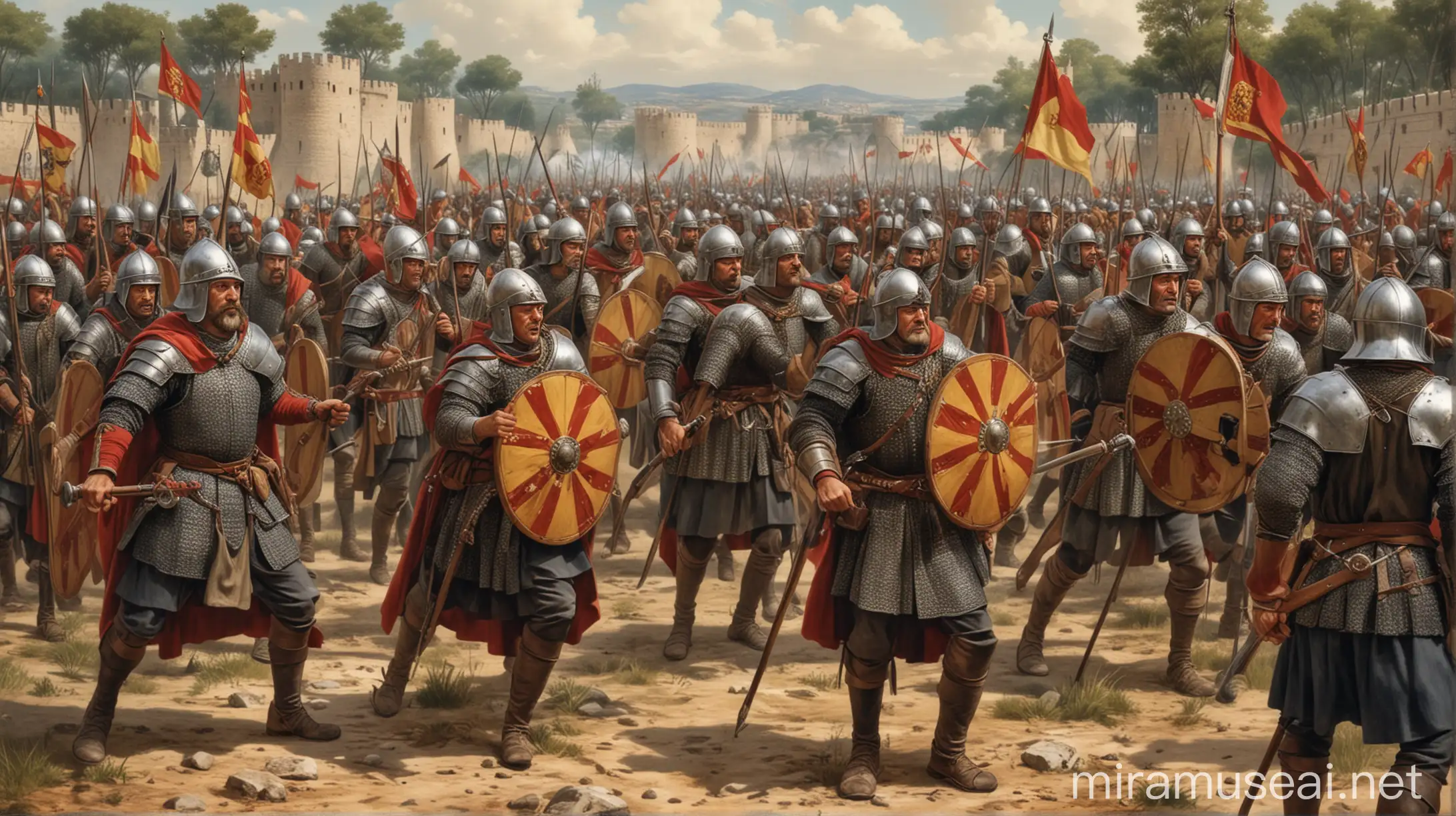 Spanish Soldiers Preparing for Exploration and Defense in the 1300s