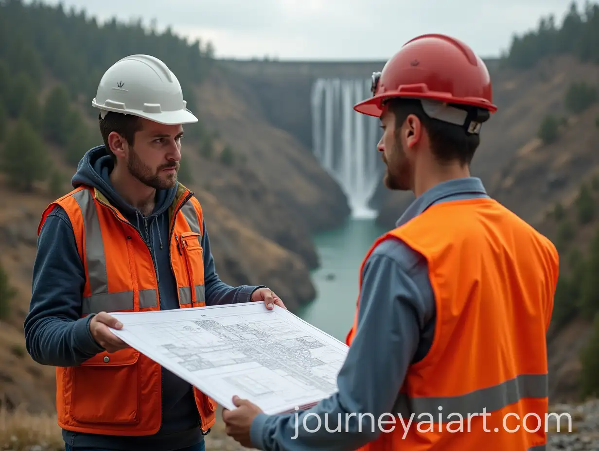 Designers-Collaborating-on-Dam-Project-Plans-in-PhotoRealistic-Setting