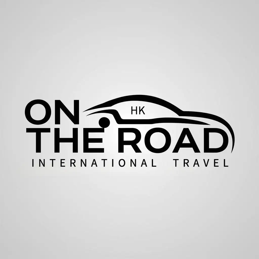 a logo design,with the text "On The Road", main symbol:car,Minimalistic,be used in Travel industry,clear background