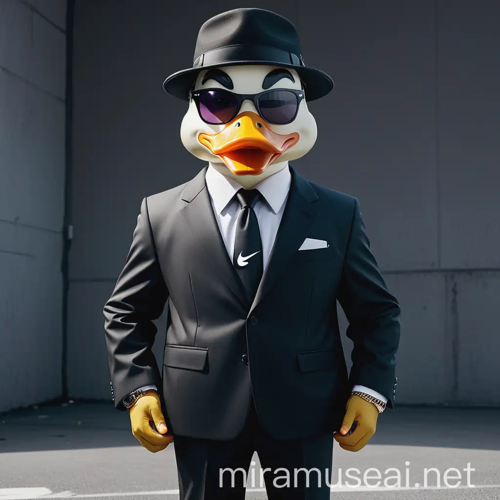 Sinister Duck Mafia Boss in Nike Sportswear and Sunglasses