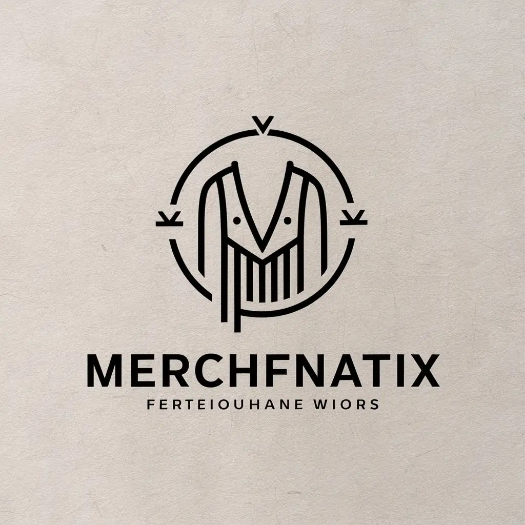 a vector logo design,with the text "Merchfanatix", main symbol:Clothing production,Moderate,be used in Others industry,clear background