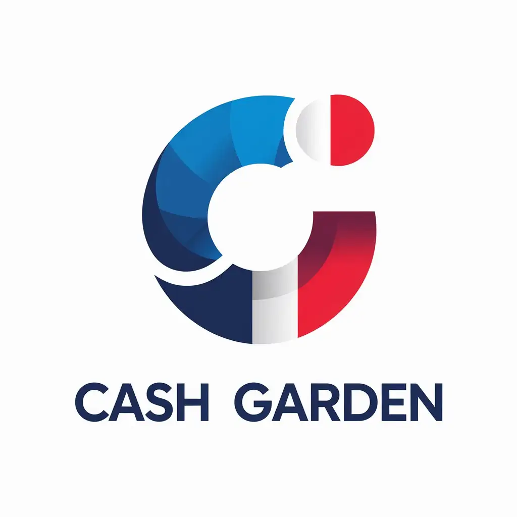 LOGO-Design-for-Cash-Garden-Fusion-of-French-Flag-Colors-with-Nature-and-Marine-Elements-for-Tech-Industry