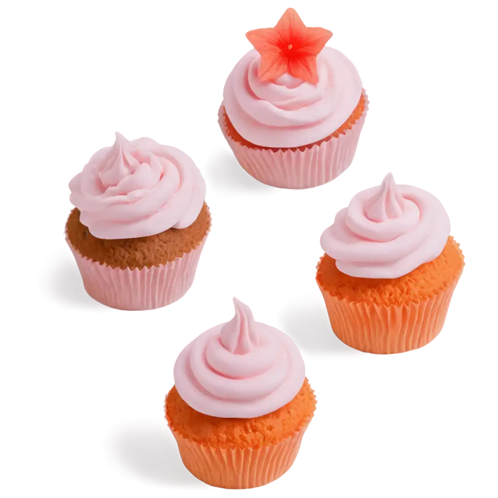 Vibrant-Pink-and-Orange-Cupcakes-PNG-Image-Delicious-Confectionery-Art