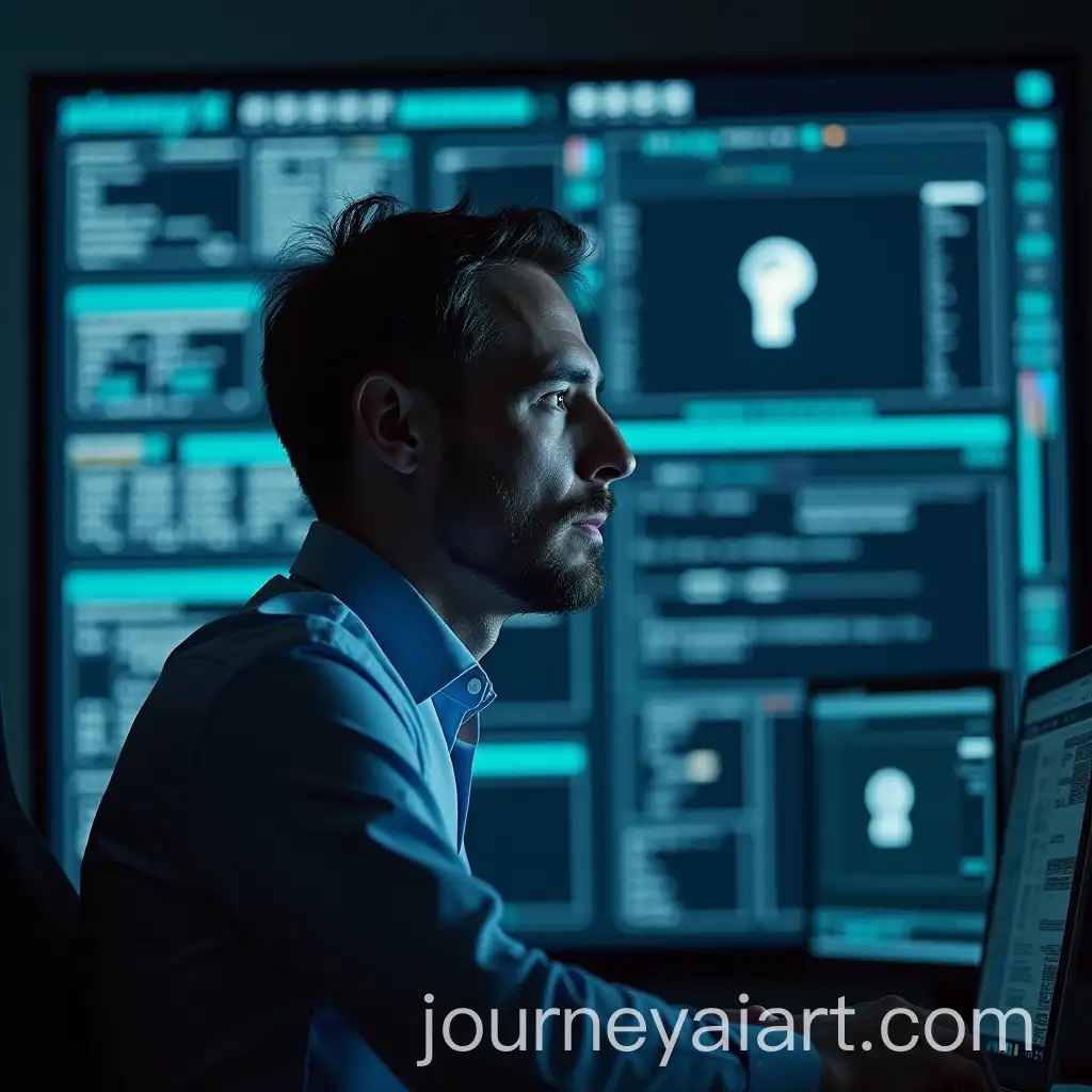 Man-Contemplating-Ideas-in-a-Modern-Internet-Technology-Office