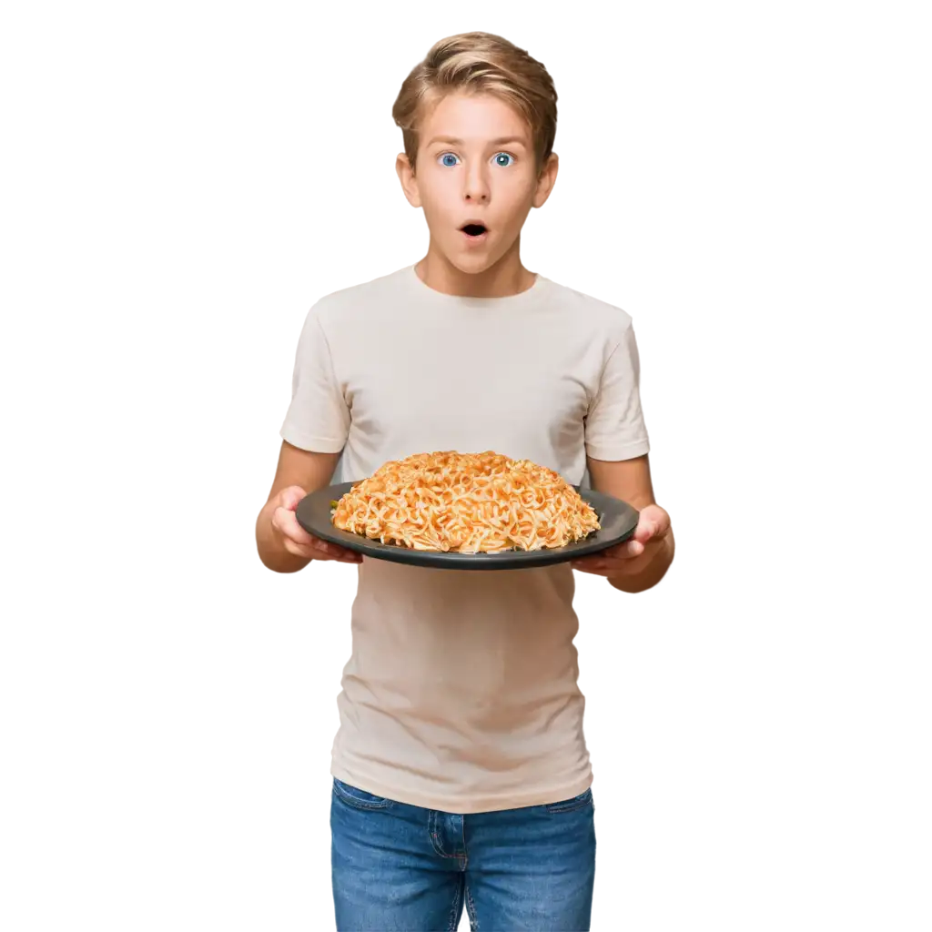 Blond-Boy-Amazed-at-Tasty-Foods-PNG-Image-Capturing-Delight-and-Wonder