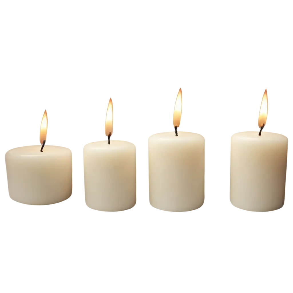 Three-White-Lit-Candles-PNG-Elegant-and-Tranquil-Image-for-Various-Uses