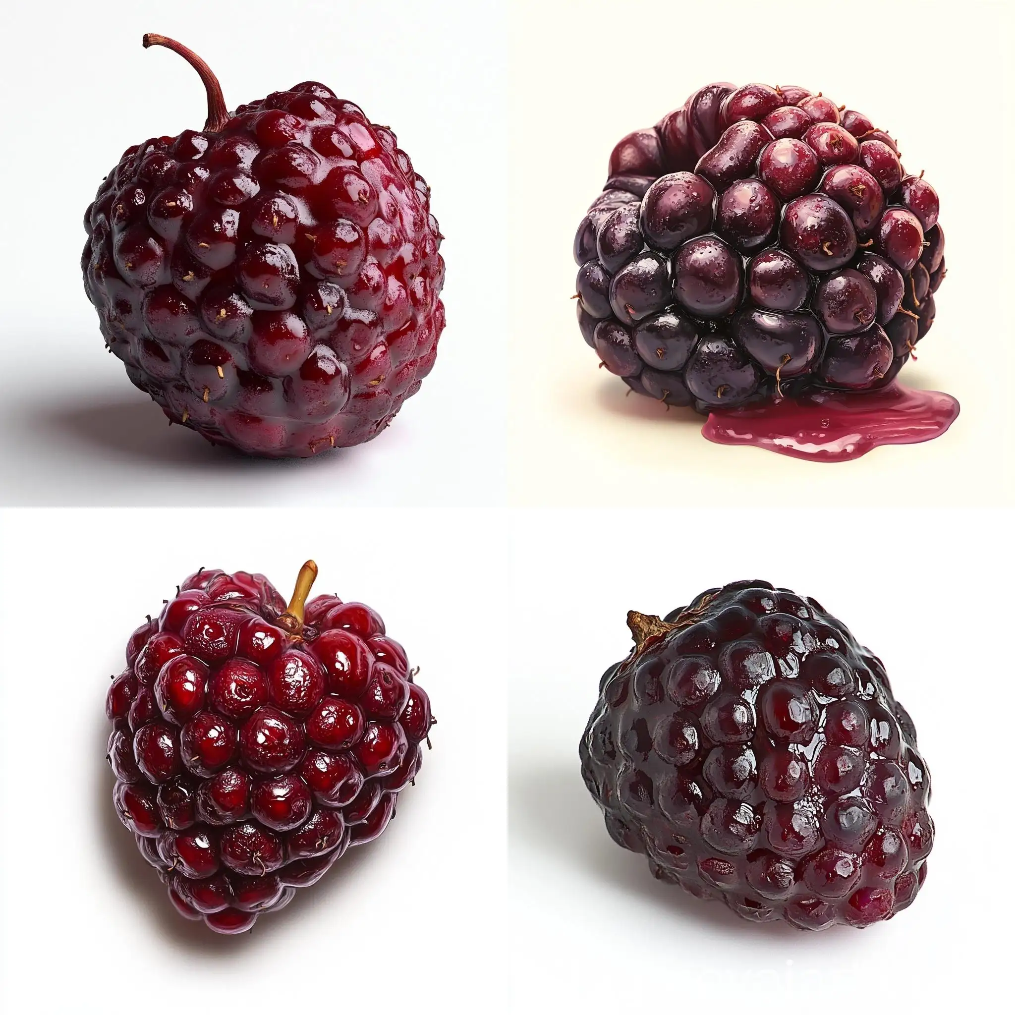 Detailed-CloseUp-of-Shrivel-Berry-Seed-Soaked-in-Mulberry-Juice-on-White-Background