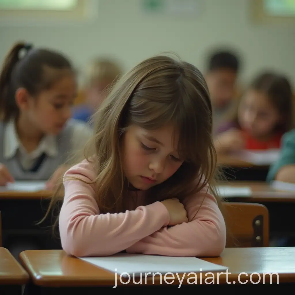Girl-Observing-Boy-Sleeping-in-Classroom