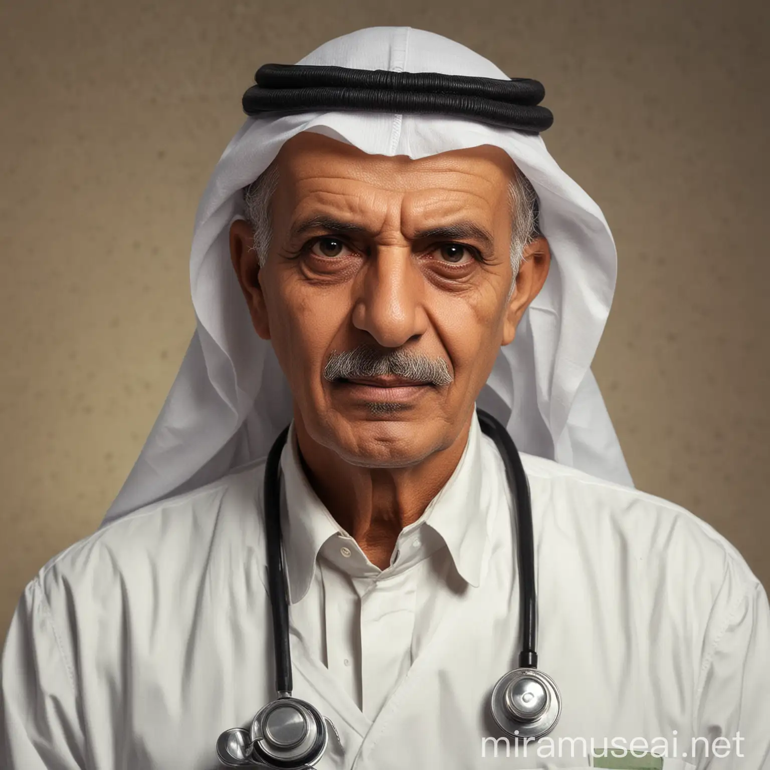 Elderly Saudi Arabian Doctor Looking Directly