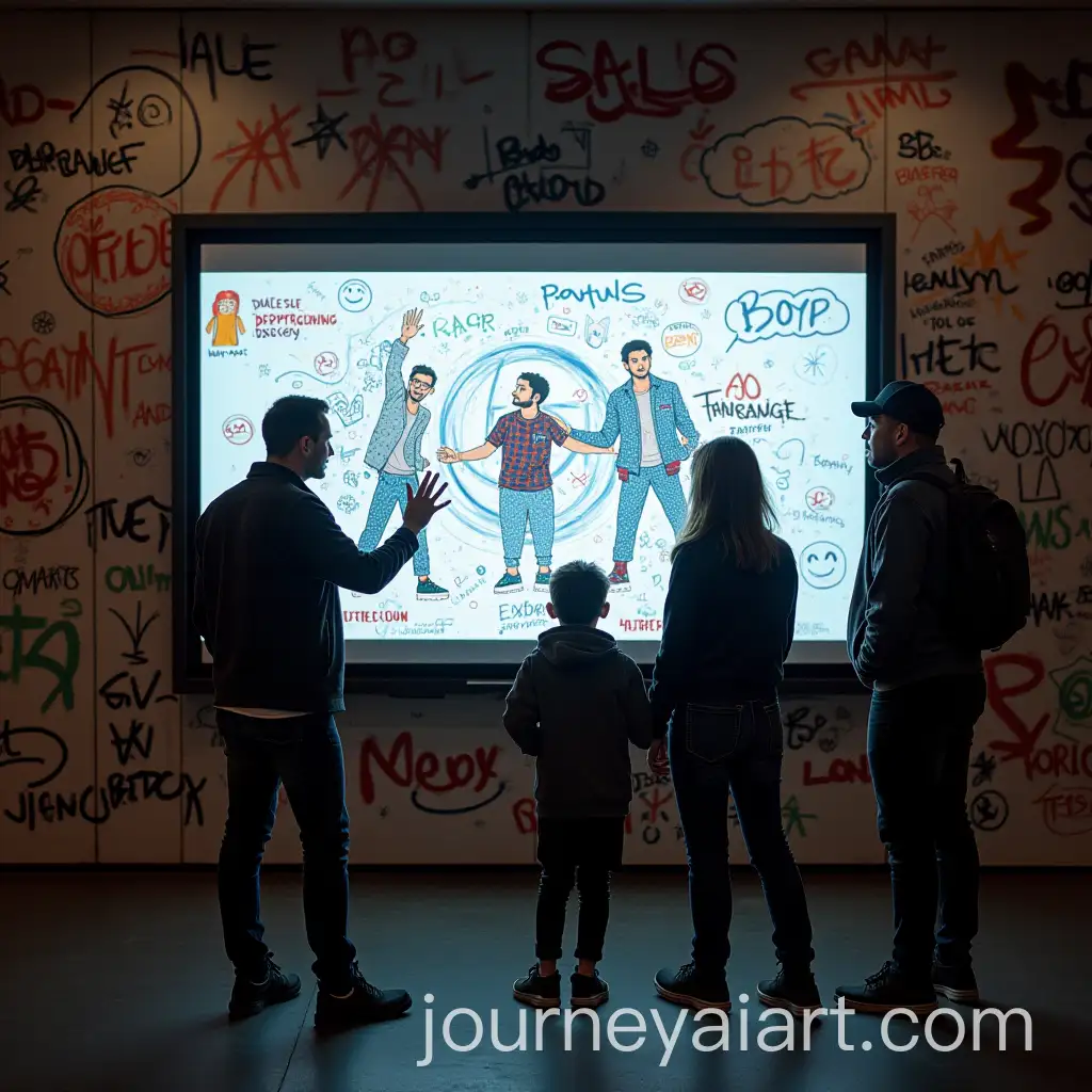 Graffiti-Art-Displayed-on-Interactive-Screen