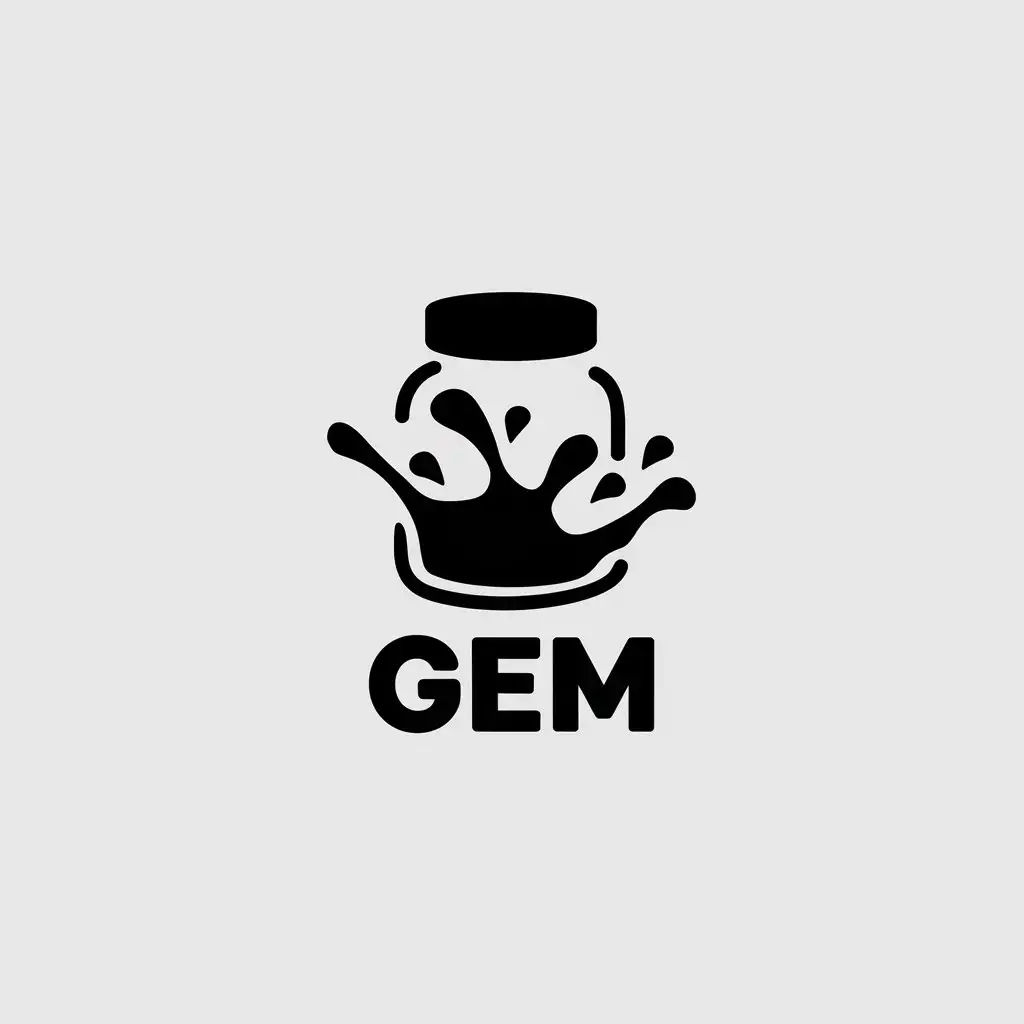 LOGO Design for Gem Minimalistic Jar of Jam with Colorful Splashes for Education Industry