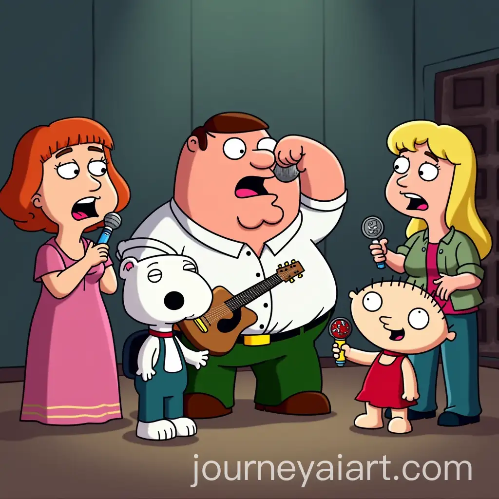 Family-Guy-Cartoon-Characters-Singing-in-a-Band