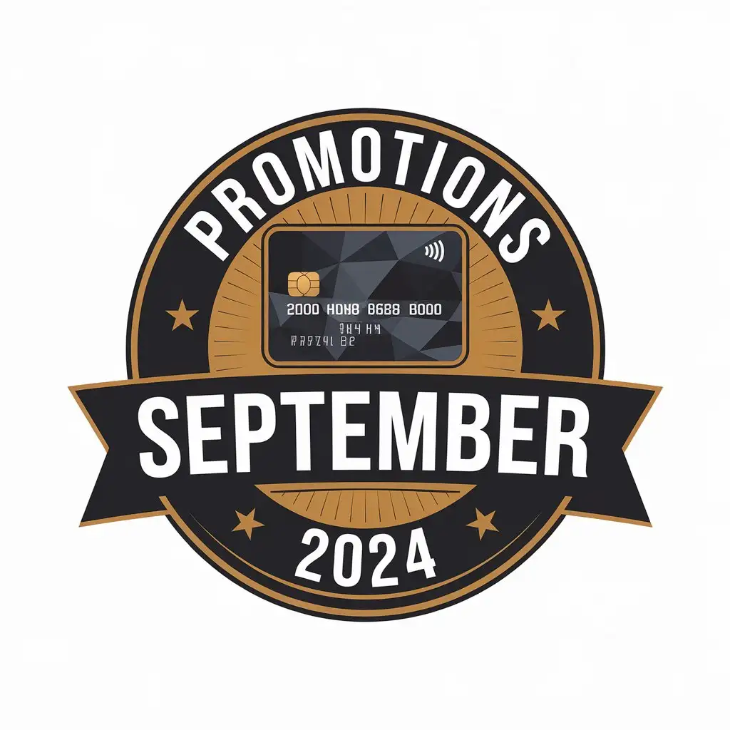 a vector logo design,with the text "Promotions September 2024", main symbol:bank card,Moderate,clear background