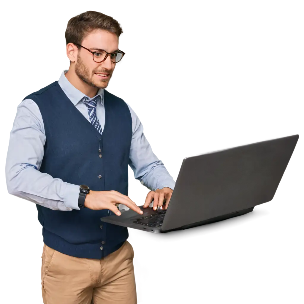 computer doing work as accountant