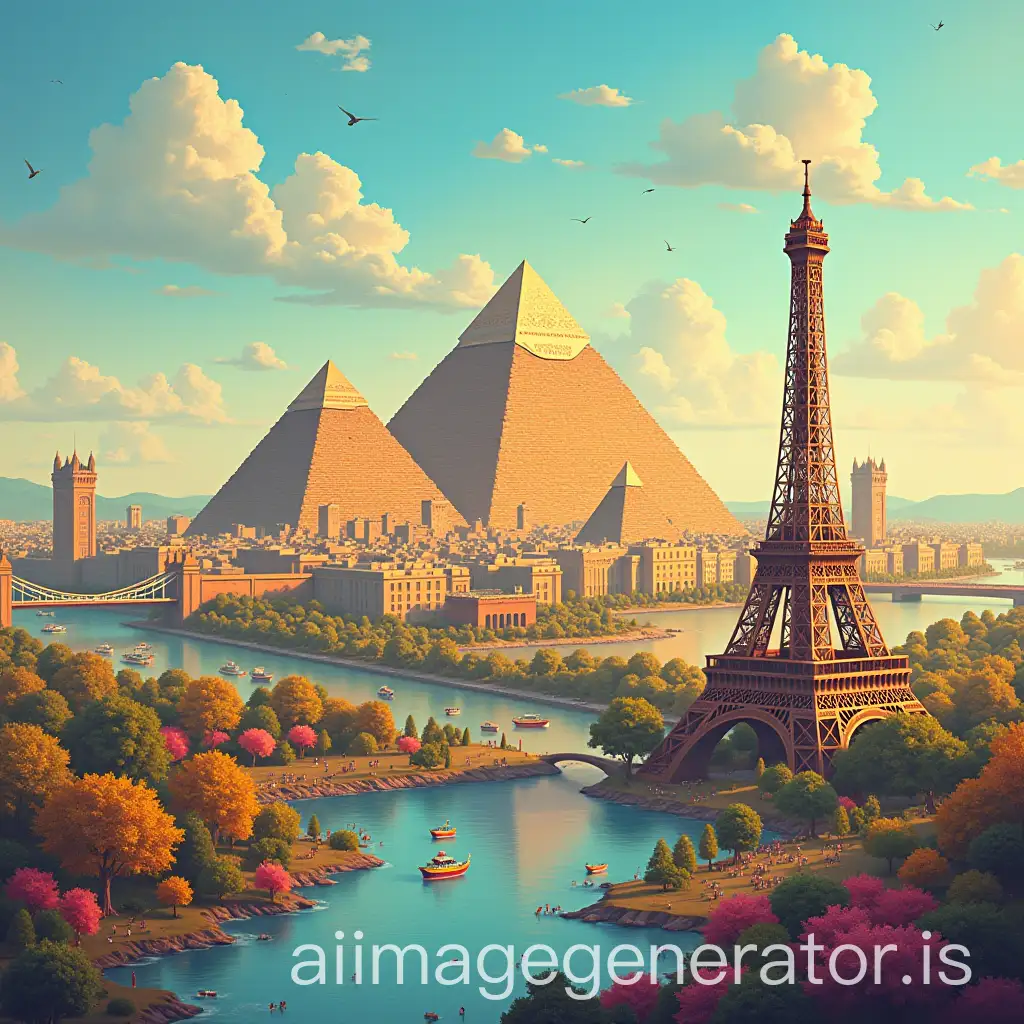 Pyramids-of-Egypt-Eiffel-Tower-and-London-Bridge-in-a-Vibrant-Rio-Carnival-Setting