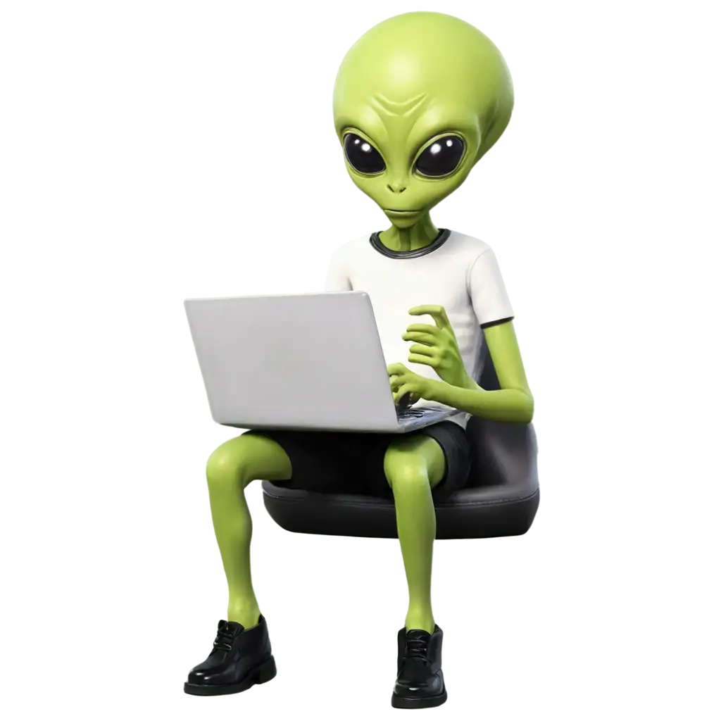 Stressed-Alien-with-a-Notebook-PNG-Creative-AI-Image-Prompt