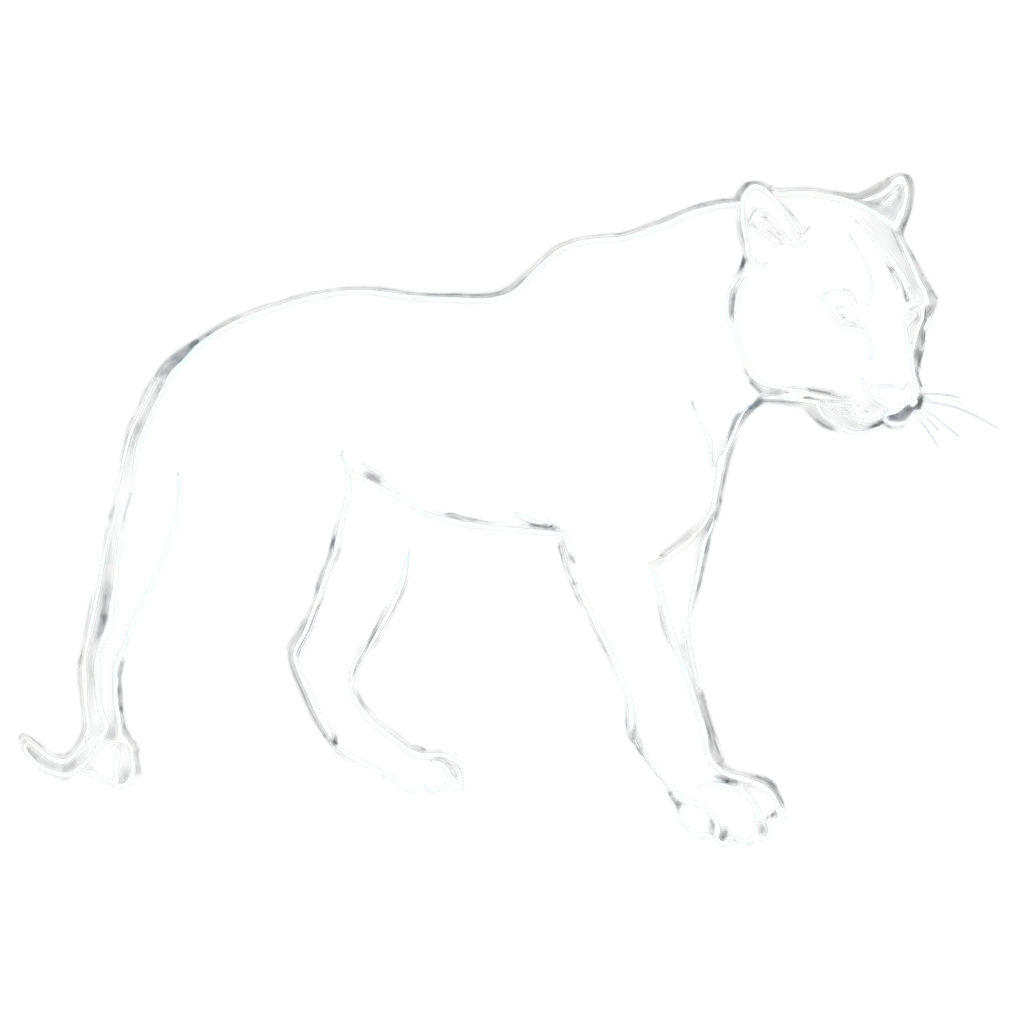 Stunning-Silver-Outline-of-a-Panther-PNG-for-HighQuality-Graphic-Designs