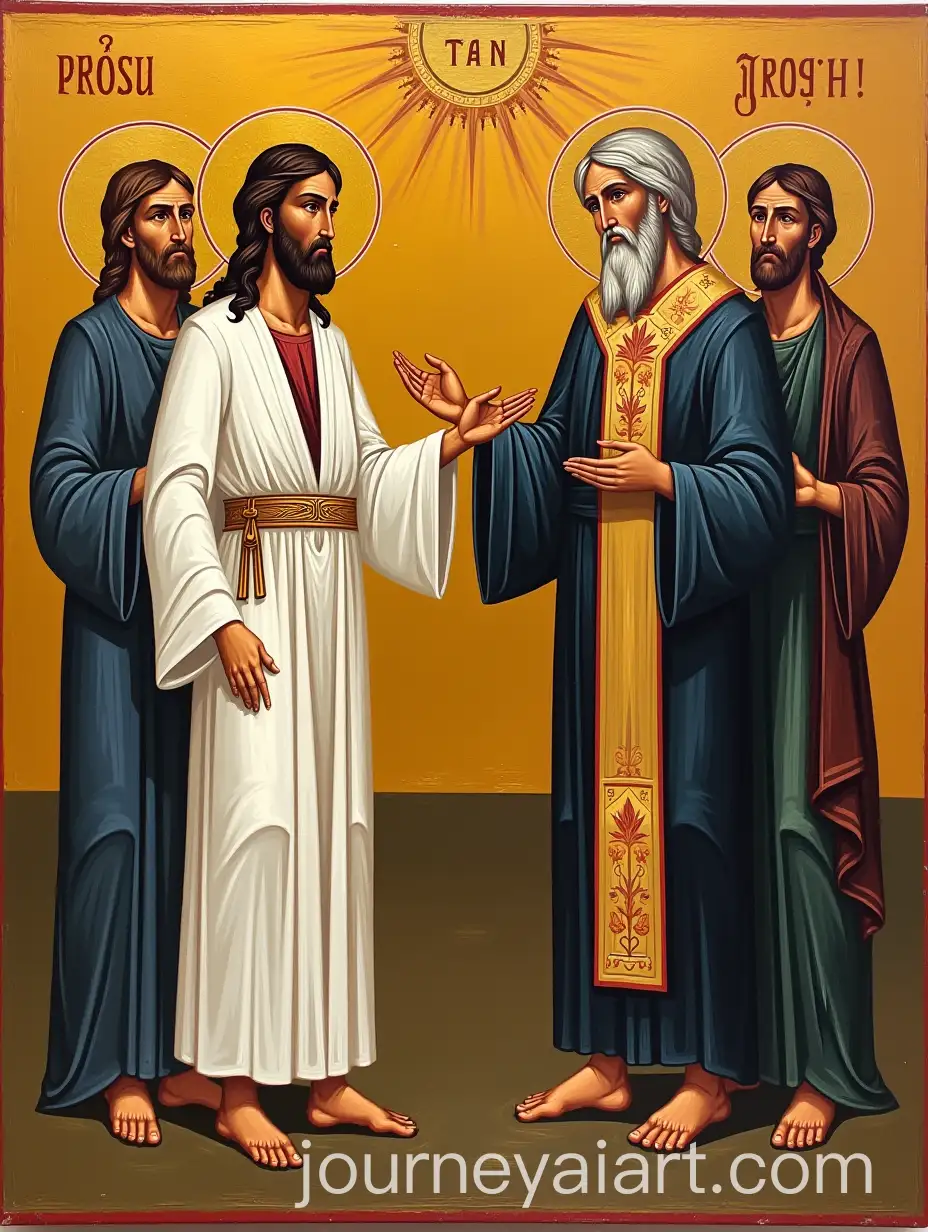 Coptic-Orthodox-Icon-of-Jesus-Christ-Before-Annas-in-Religious-Trial