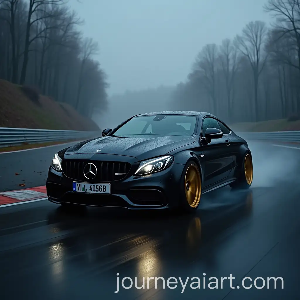 Mercedes-C63-Coupe-Drifting-at-Nurburgring-Under-Foggy-Midnight-Conditions
