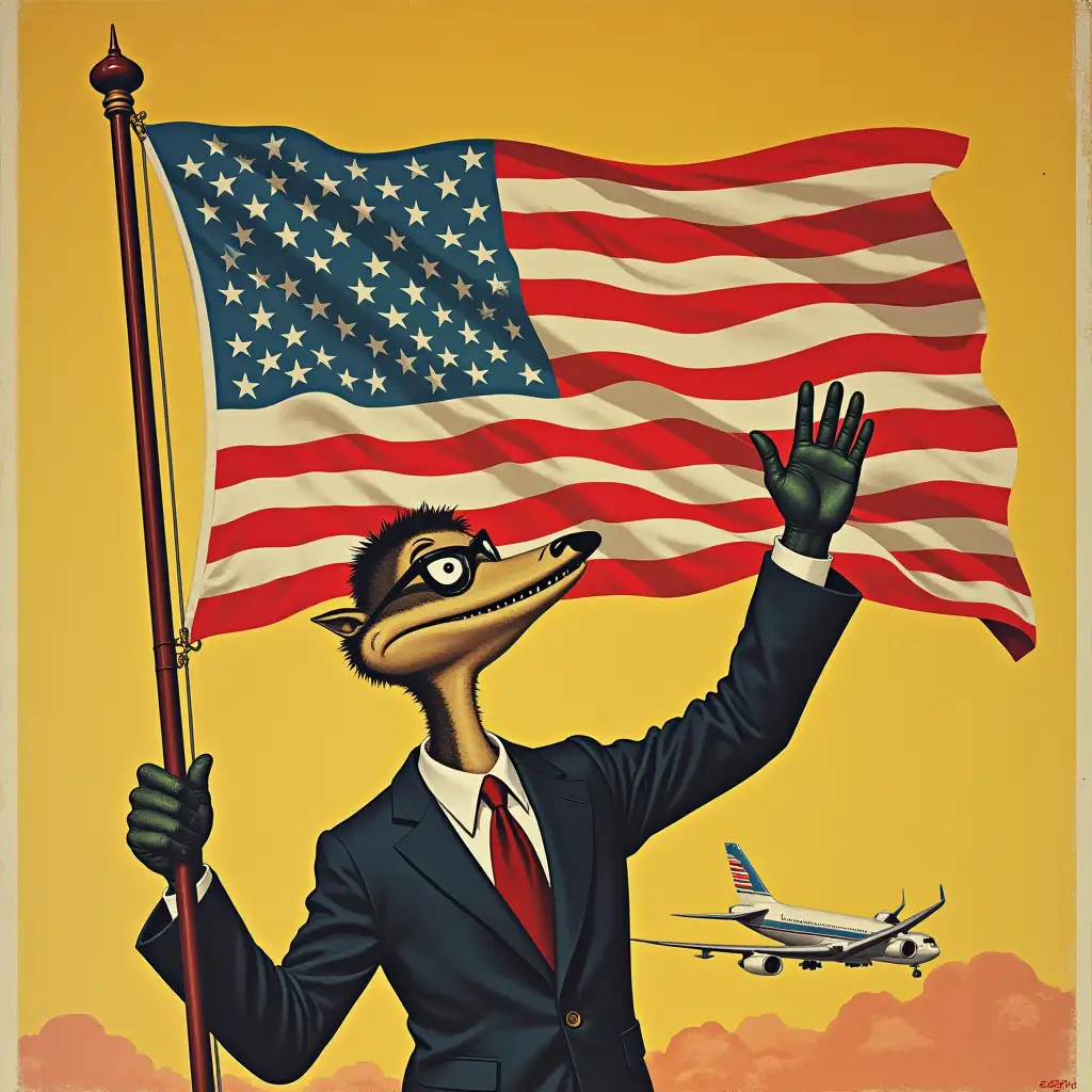 1950s-Airline-Propaganda-Poster-with-Gordon-Gekko-and-Cocaine-Flag