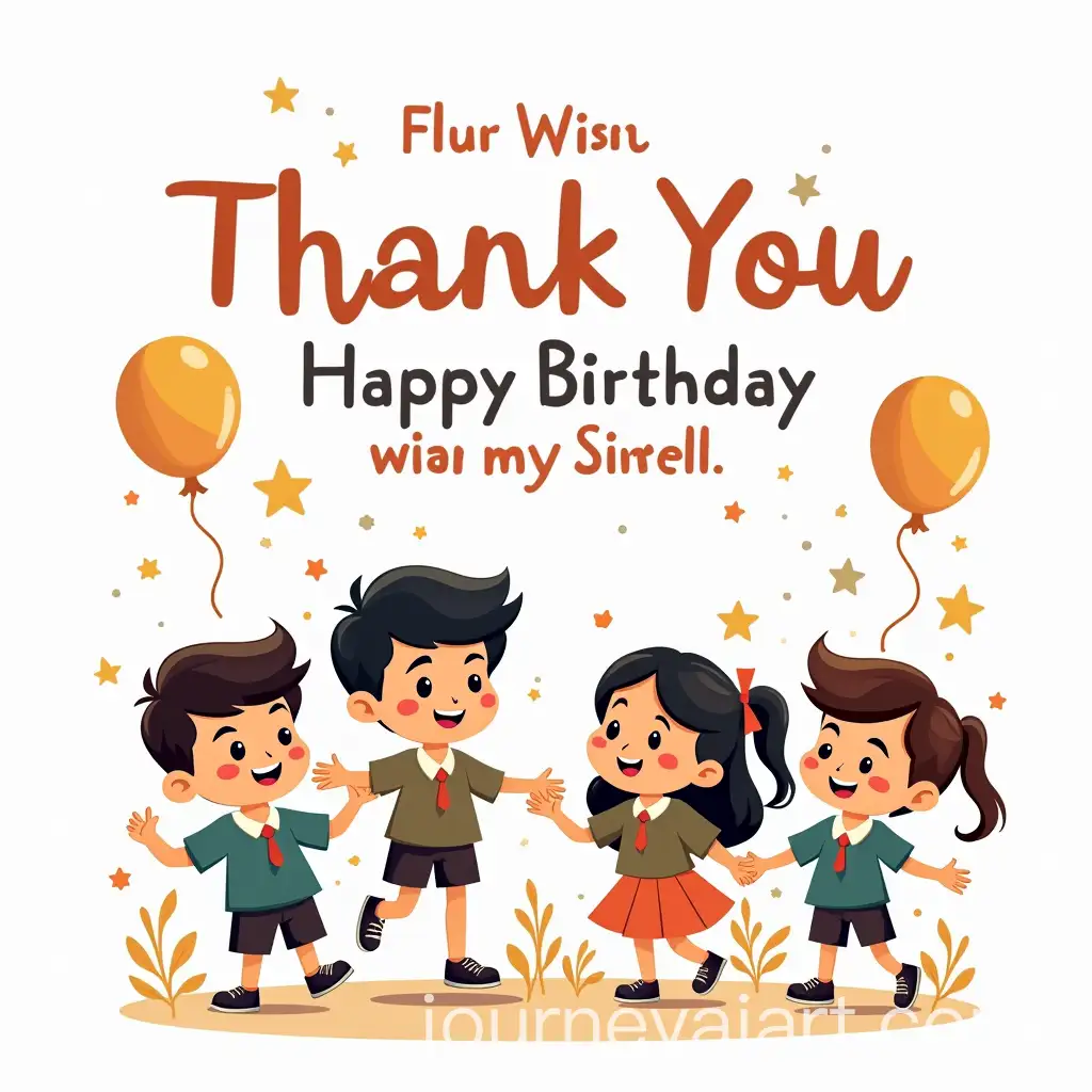 Cheerful-Indian-Schoolchildren-in-Flat-Design-Thank-You-Note-Illustration