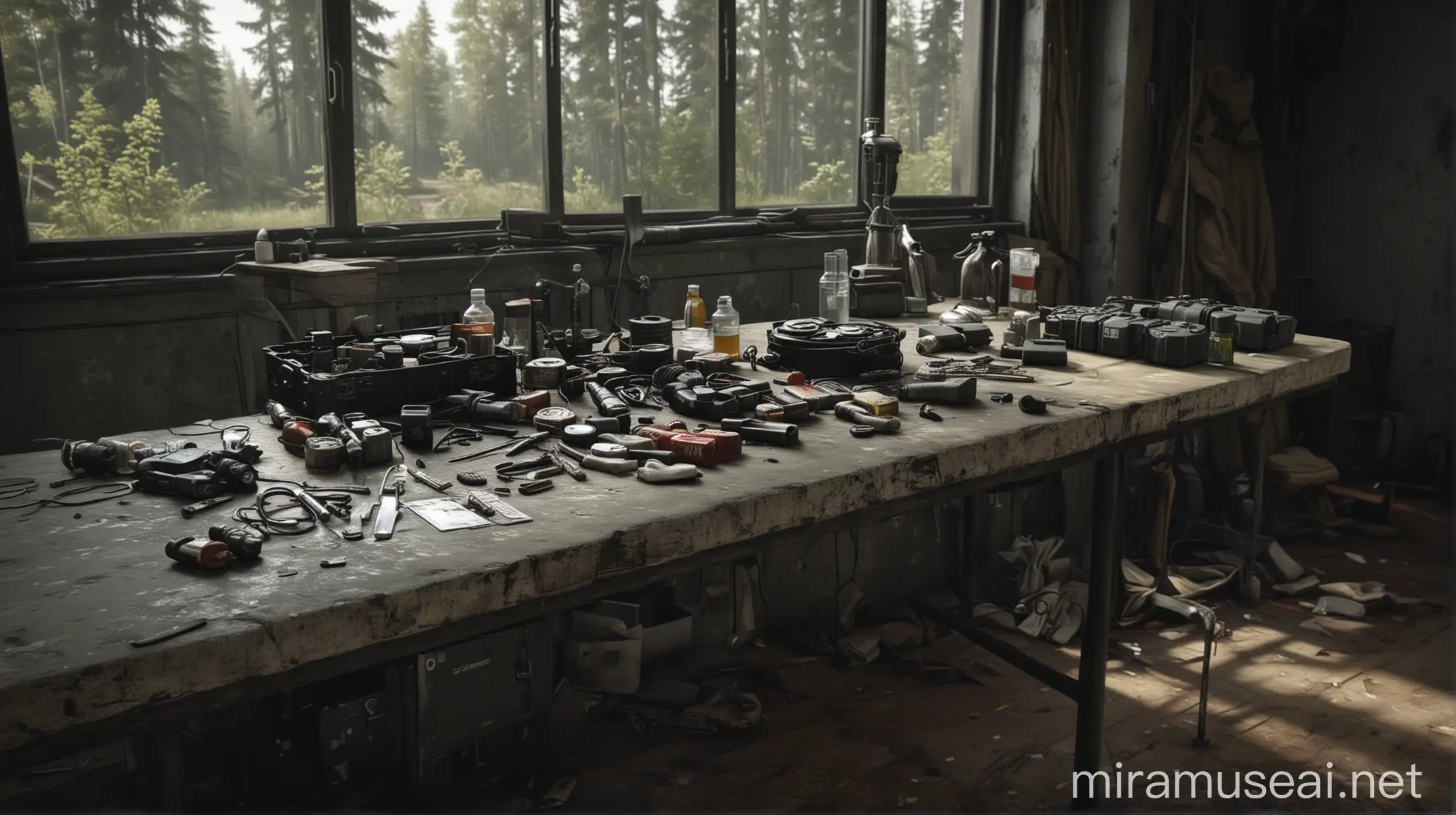 Realistic Medical Equipment on Table in Escape from Tarkov