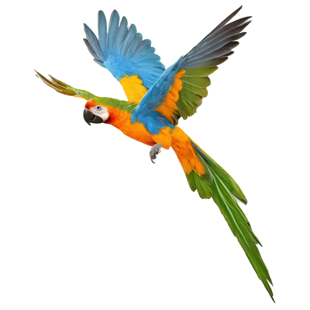 parrot bird flaying whole body