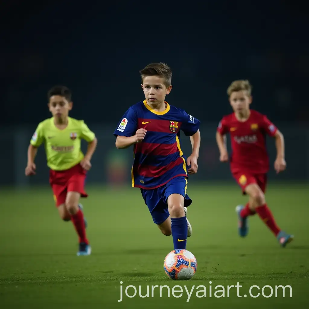 Teenage-Soccer-Players-Running-on-a-Lush-Green-Field-at-Night