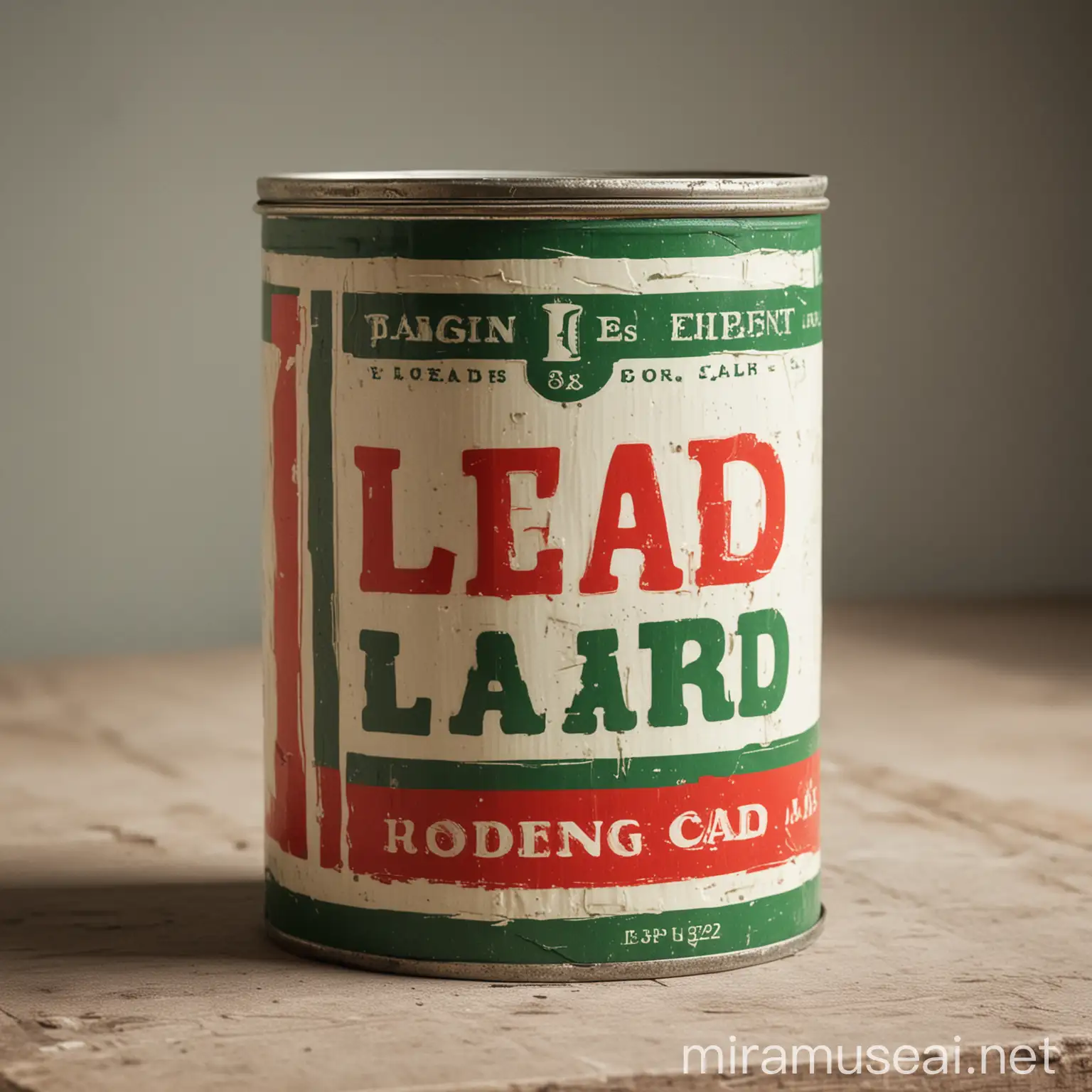 Vintage Red and White Lard Can Label with Green Accents