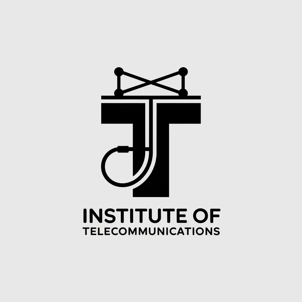 LOGO Design for Institute of Telecommunications T as Cable I as Antennas with Modern Internet Industry Theme