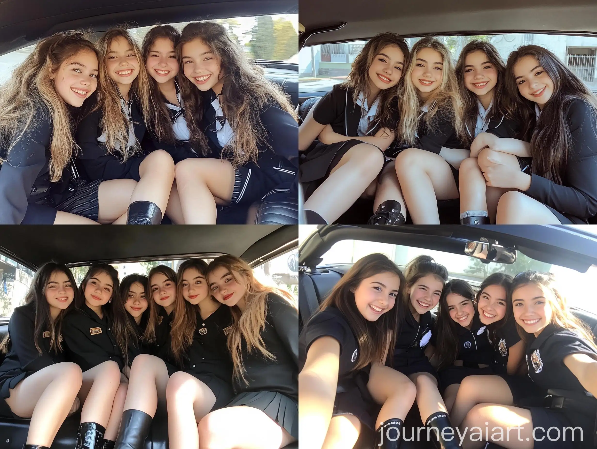 Five-Girls-in-Convertible-Car-Taking-Natural-Selfie