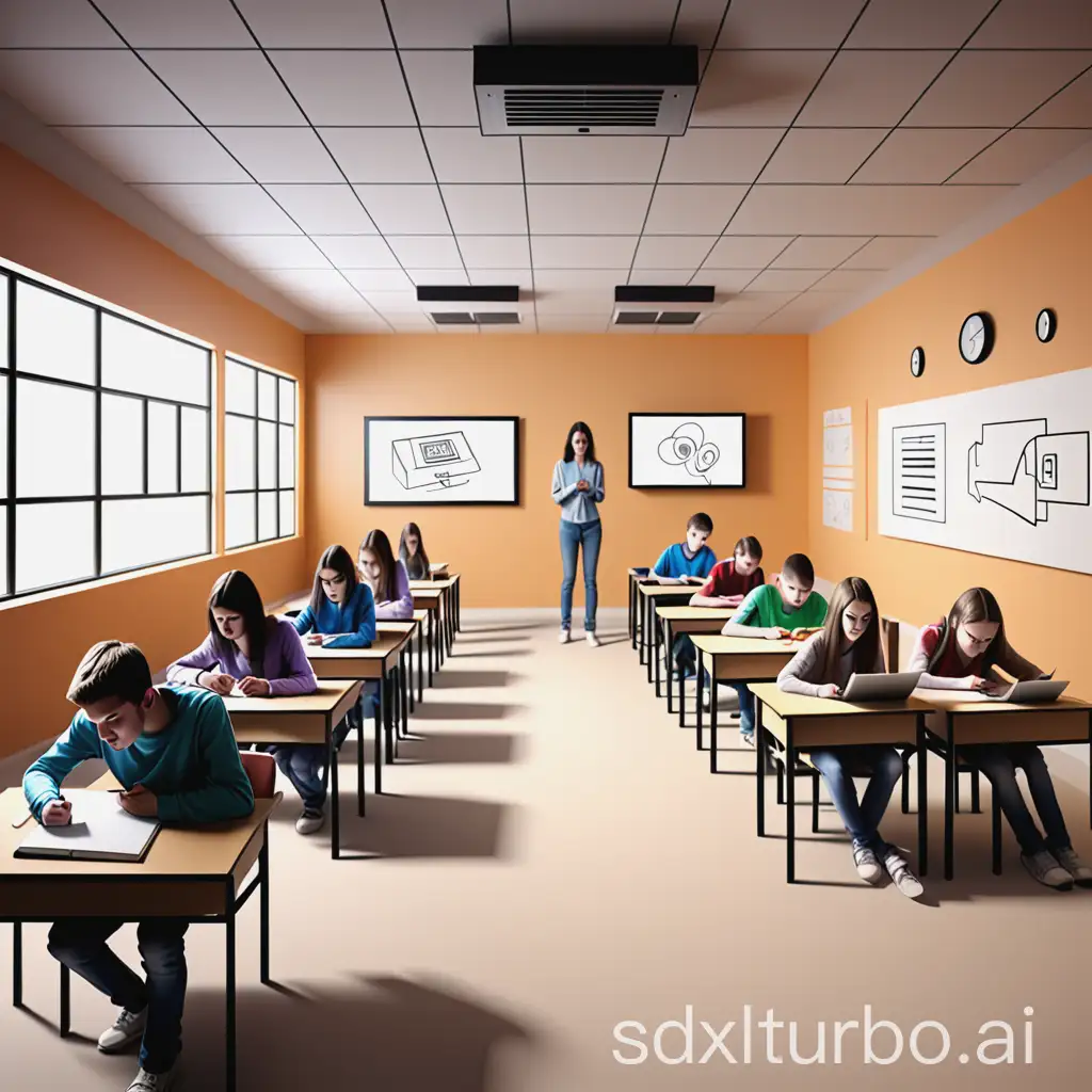 design drawing of a quit internet addiction school