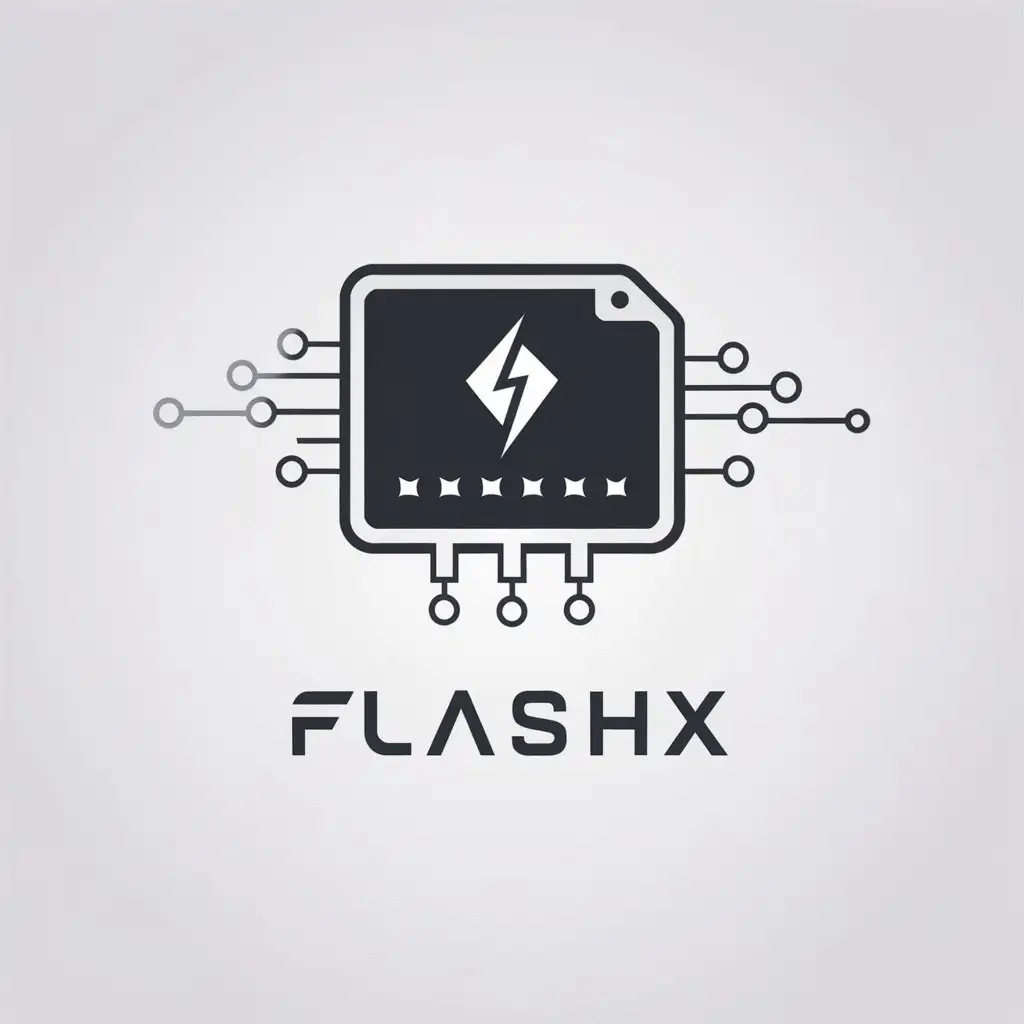 LOGO Design for FlashX Sleek White Silver Minimalistic Design for Technology Industry