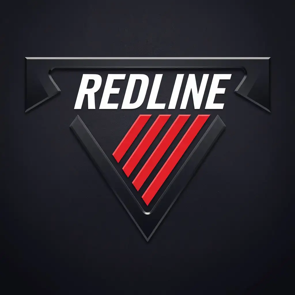 LOGO Design for REDLINE Sleek Black and Red Inverted Triangle with Bold Typography