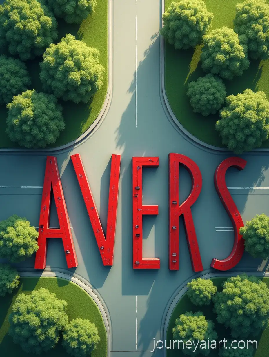 RedRed-cars-on-green-street-Cars-Spelling-AVERS-on-Green-Street-from-Above