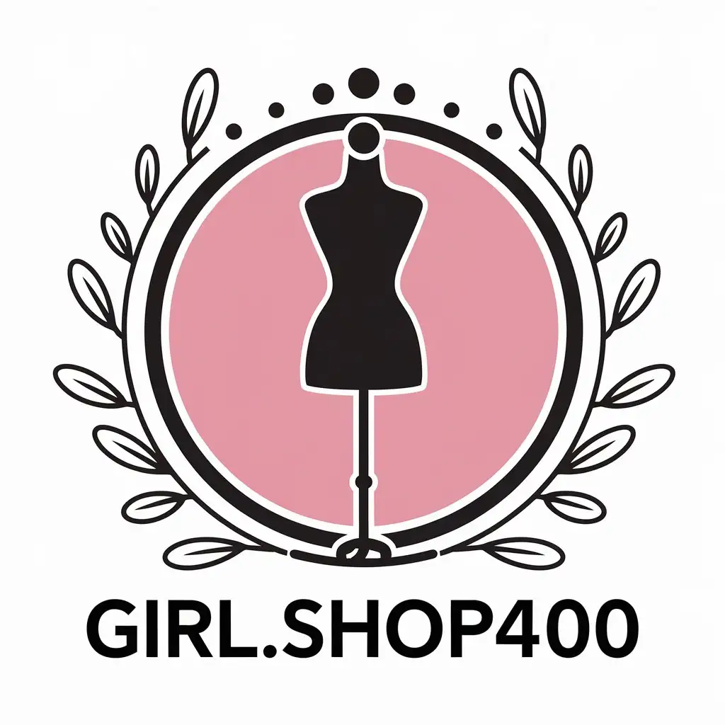 a vector logo design,with the text "girl.shop400", main symbol:female clothing,Moderate,clear background