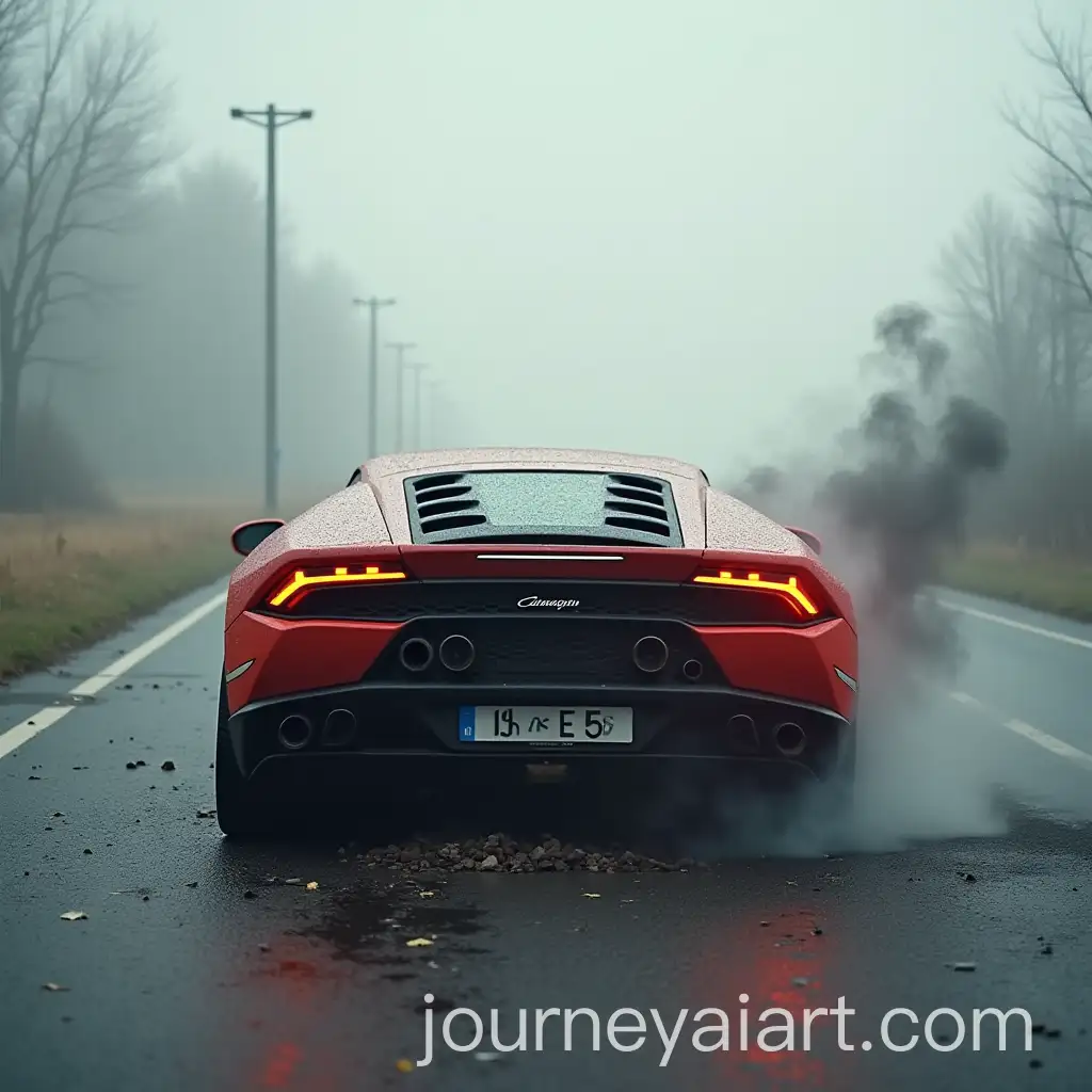 Lamborghini-Huracan-Intense-Crash-with-Debris-and-Smoke-on-Road