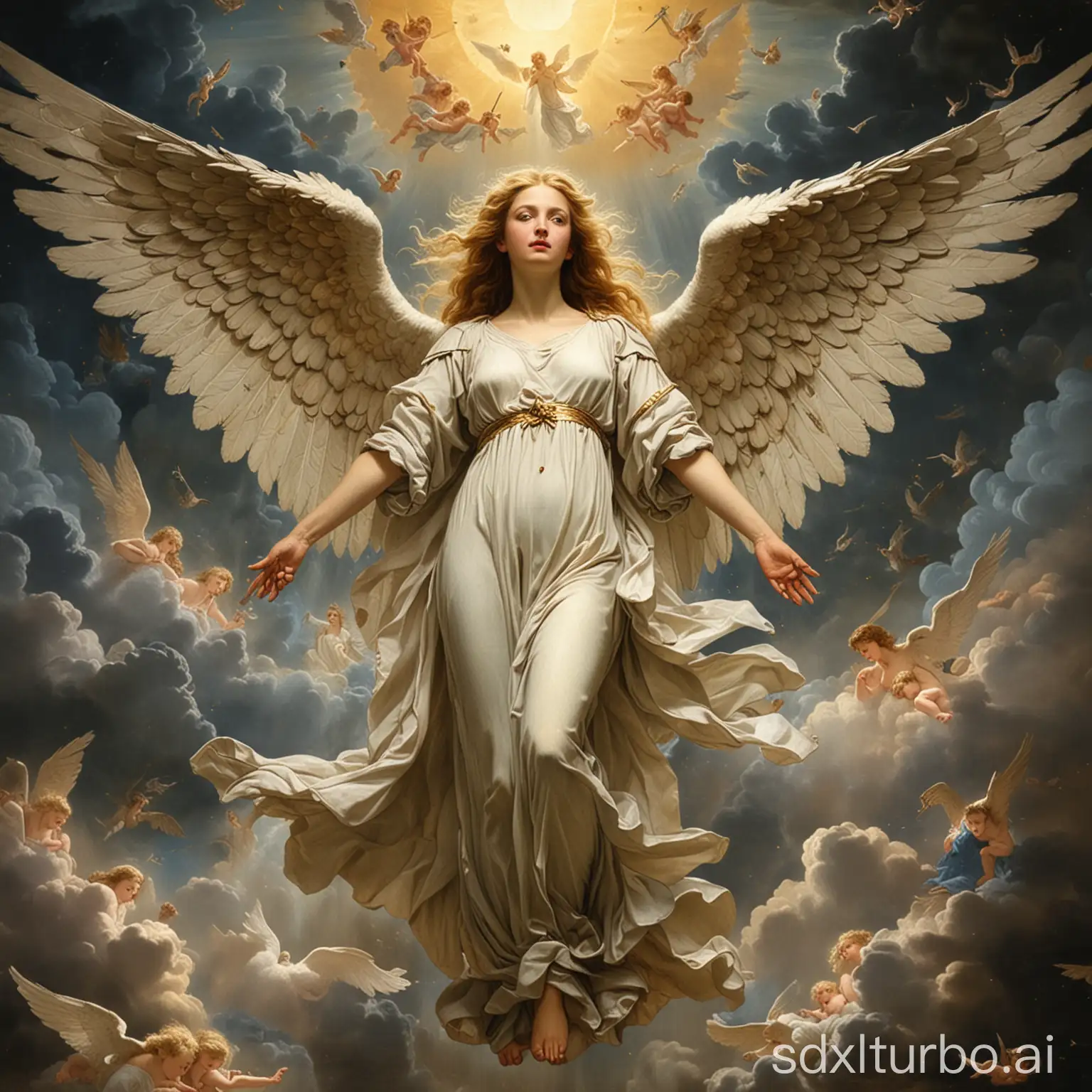 angels with wings in world famous paintings