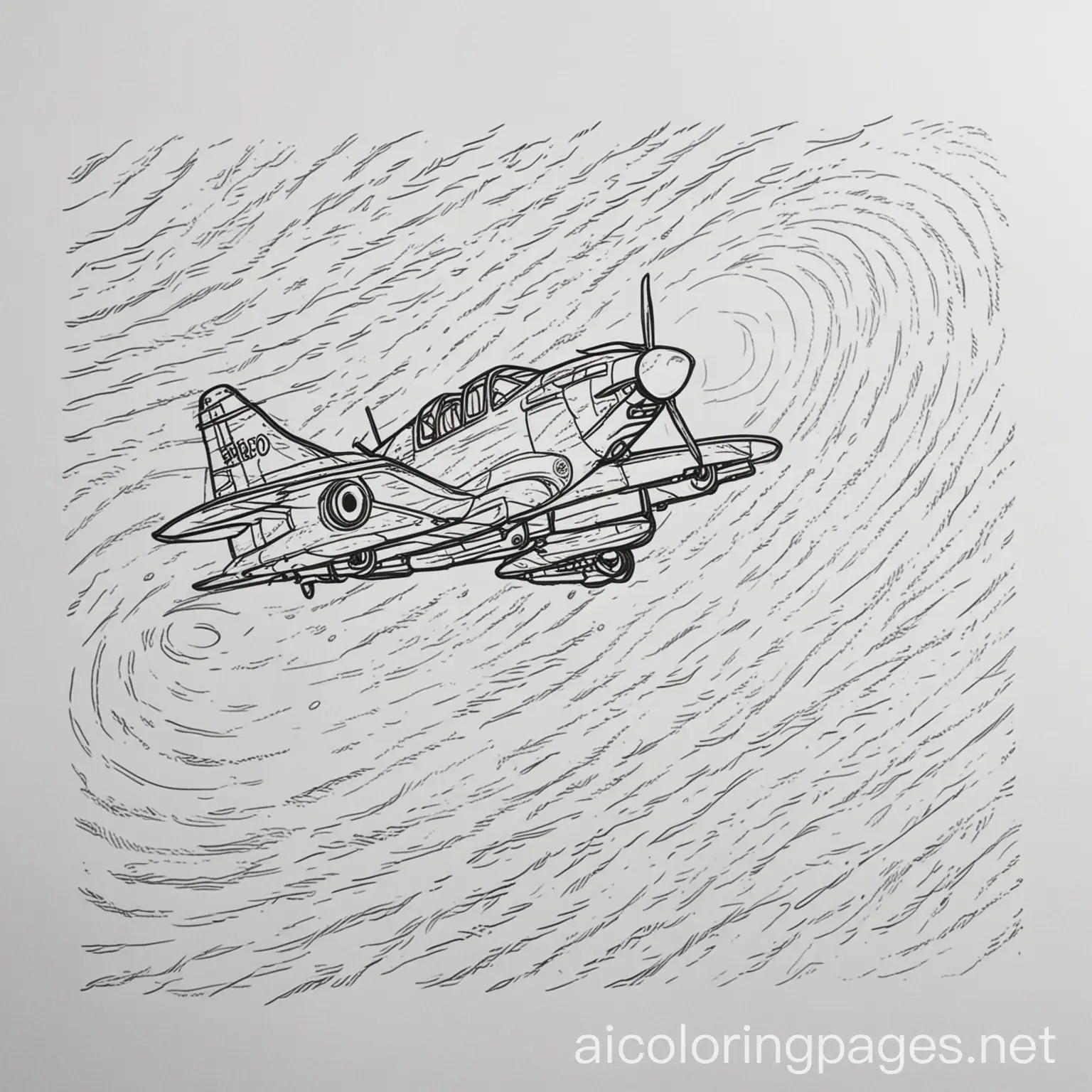 hurricane, Coloring Page, black and white, line art, white background, Simplicity, Ample White Space. The background of the coloring page is plain white to make it easy for young children to color within the lines. The outlines of all the subjects are easy to distinguish, making it simple for kids to color without too much difficulty