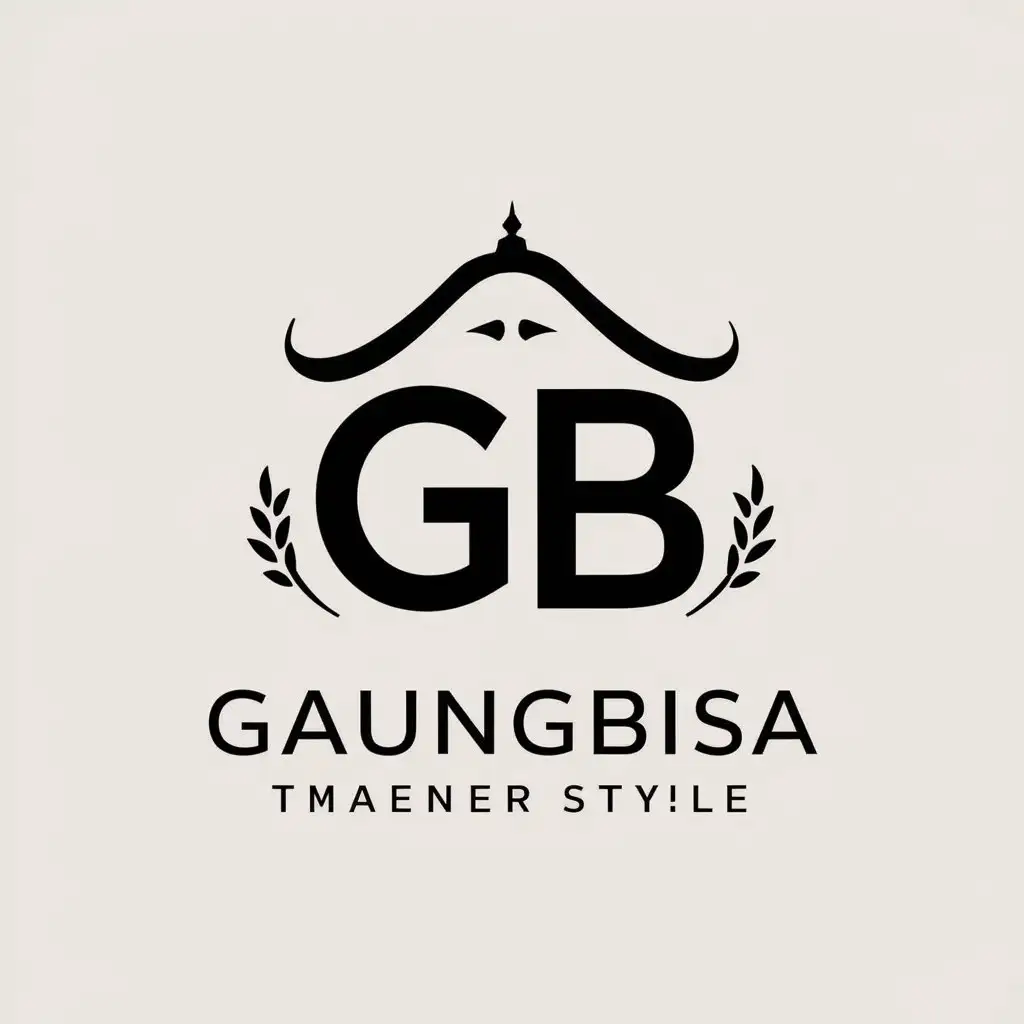 LOGO Design For GaungBisa Modern GB Symbol on Clear Background