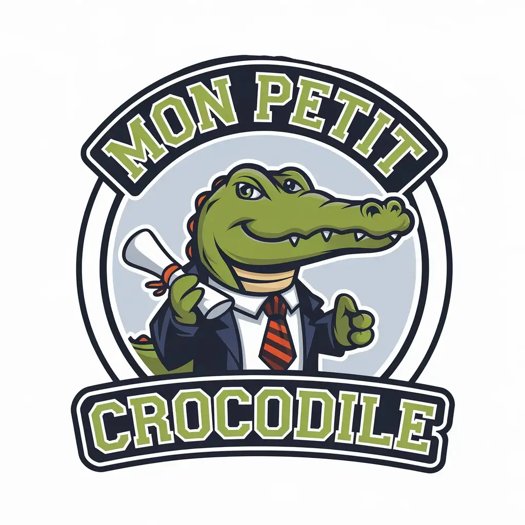 LOGO-Design-for-Mon-Petit-Crocodile-Educationthemed-Vector-Logo-Design