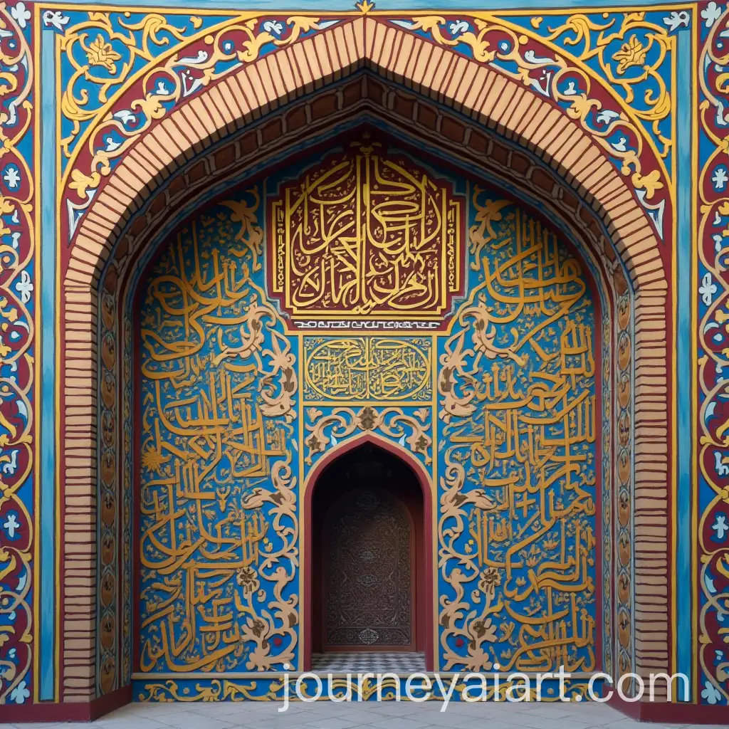 Colorful-Islamic-Mural-with-Human-Element-in-Drawing-Style