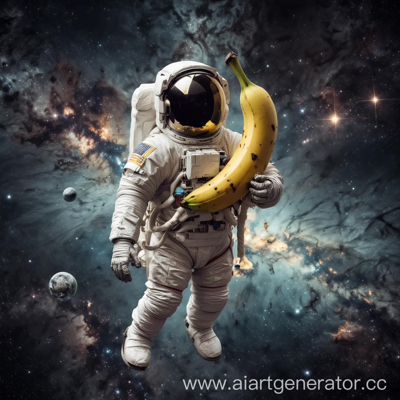 Banana-Astronaut-Floating-in-Outer-Space