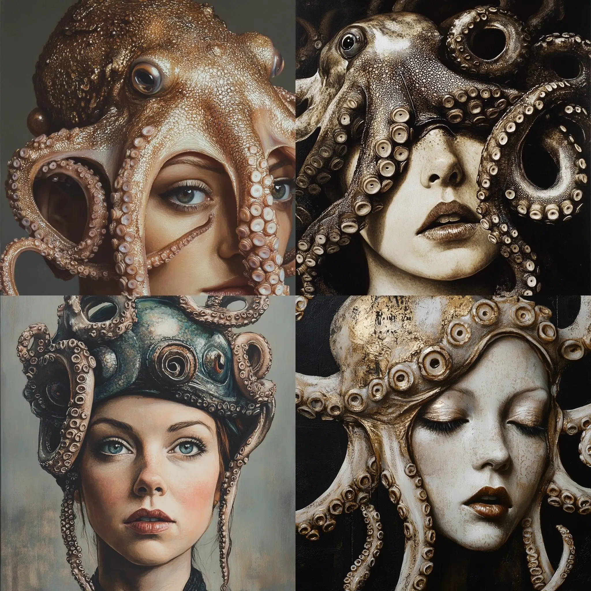 Woman-with-Metallic-Octopus-Headpiece-in-Surreal-Portrait