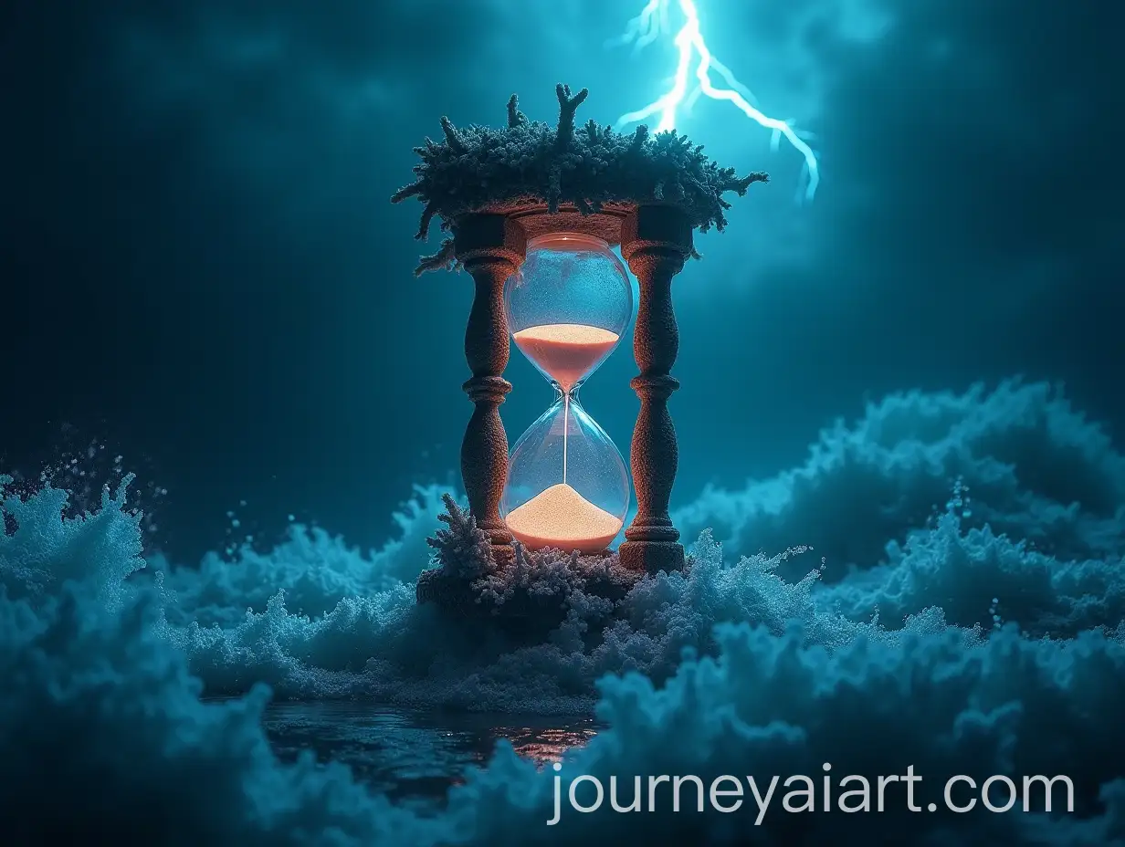 Hourglass-Floating-in-Stormy-Ocean-with-Bioluminescent-Coral-and-Shimmering-Pearls