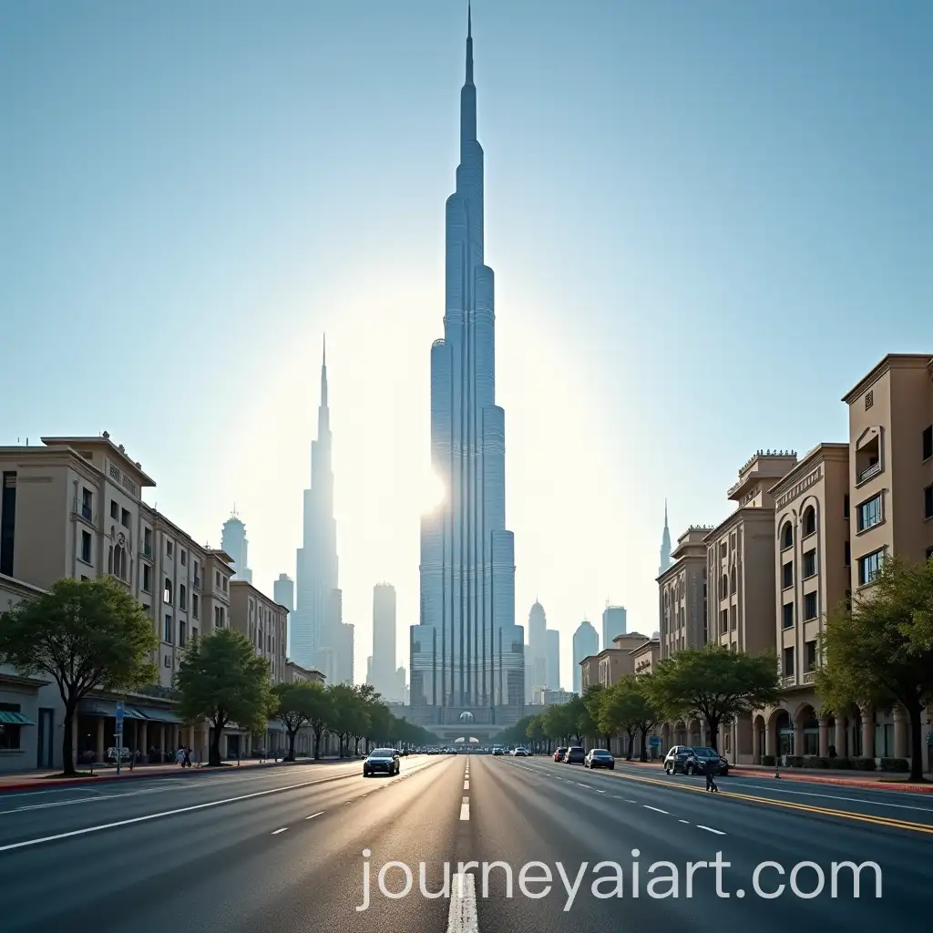 Panoramic-View-of-Dubai-Roads-Leading-to-the-Burj-Khalifa