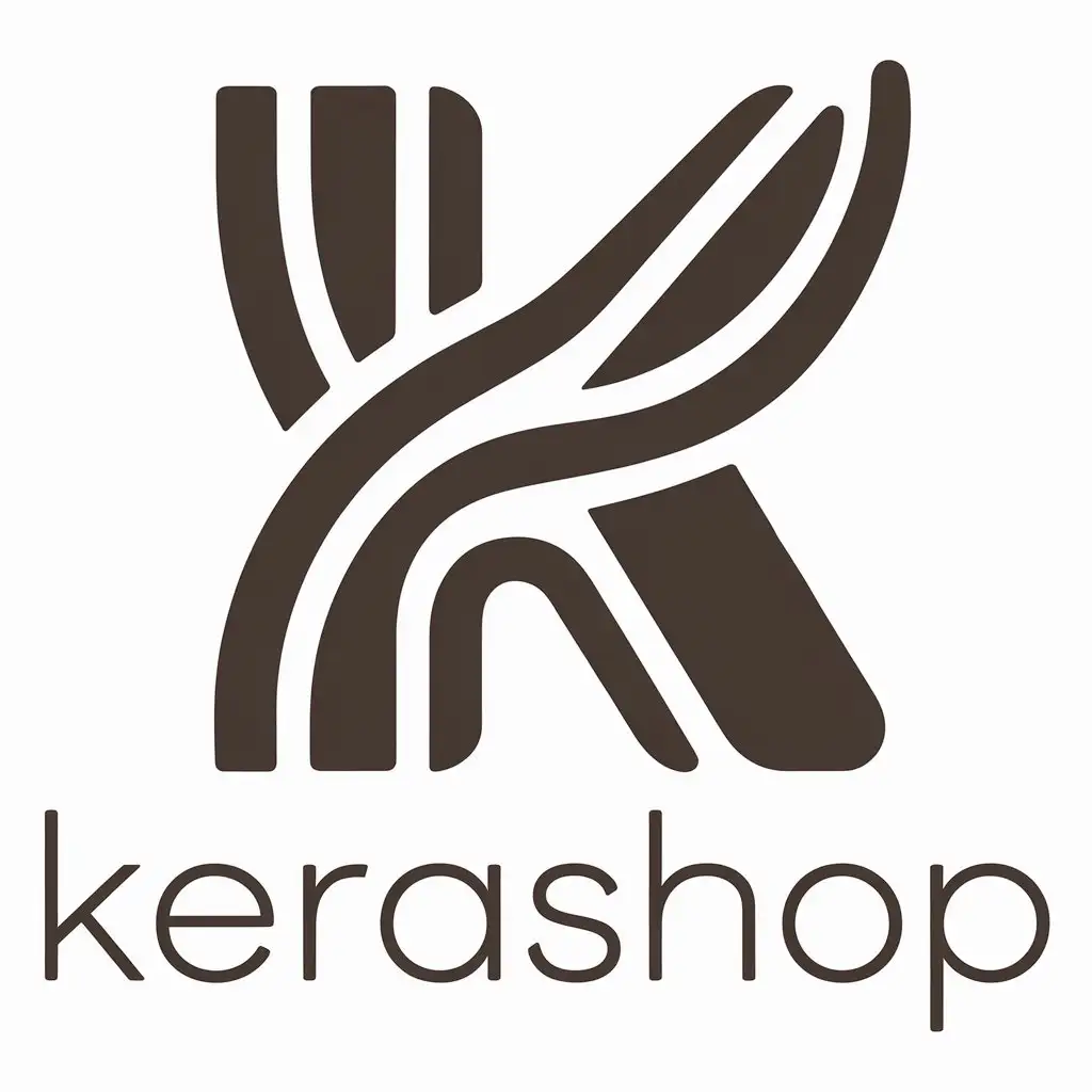 a vector logo design,with the text "kerashop", main symbol:hair,Moderate,be used in Beauty Spa industry,clear background