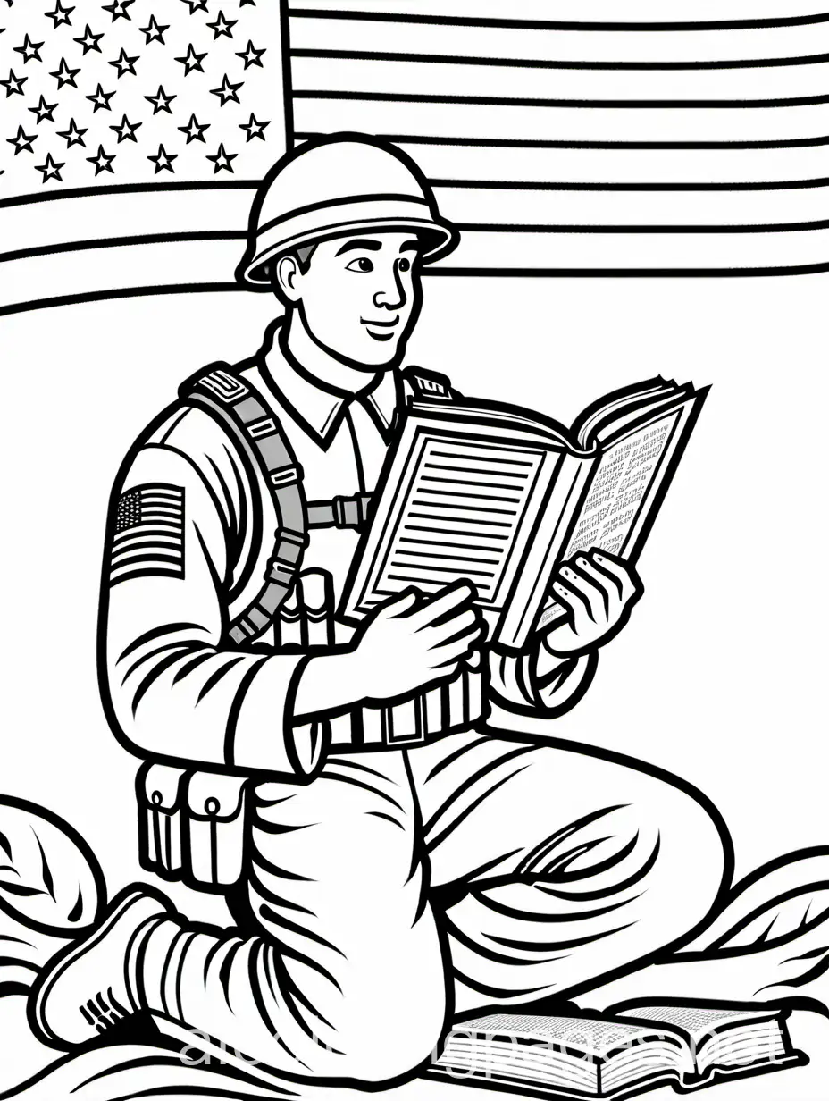 American-Male-Christian-Soldier-Coloring-Page-with-Flag-Background