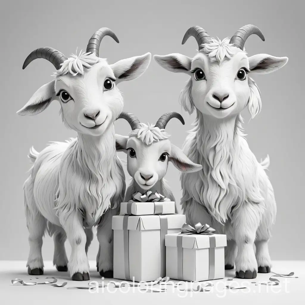 Charming-Goats-Delivering-Gifts-Coloring-Page