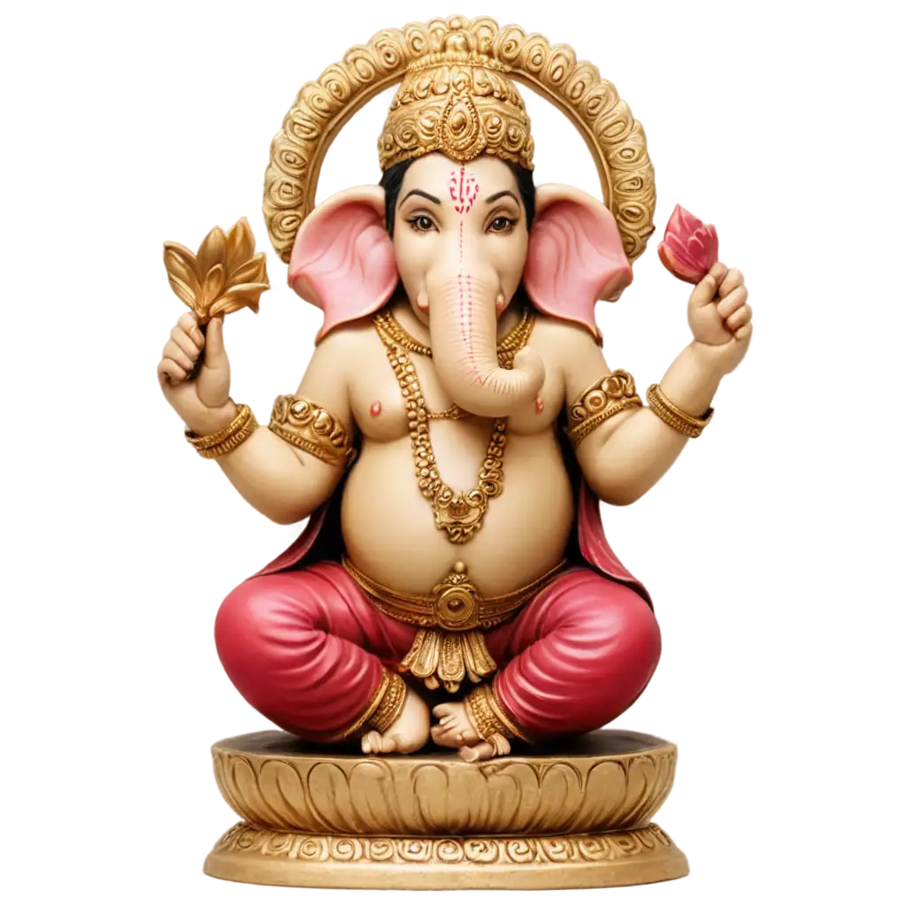 beautiful ganesha murthi holding lotus